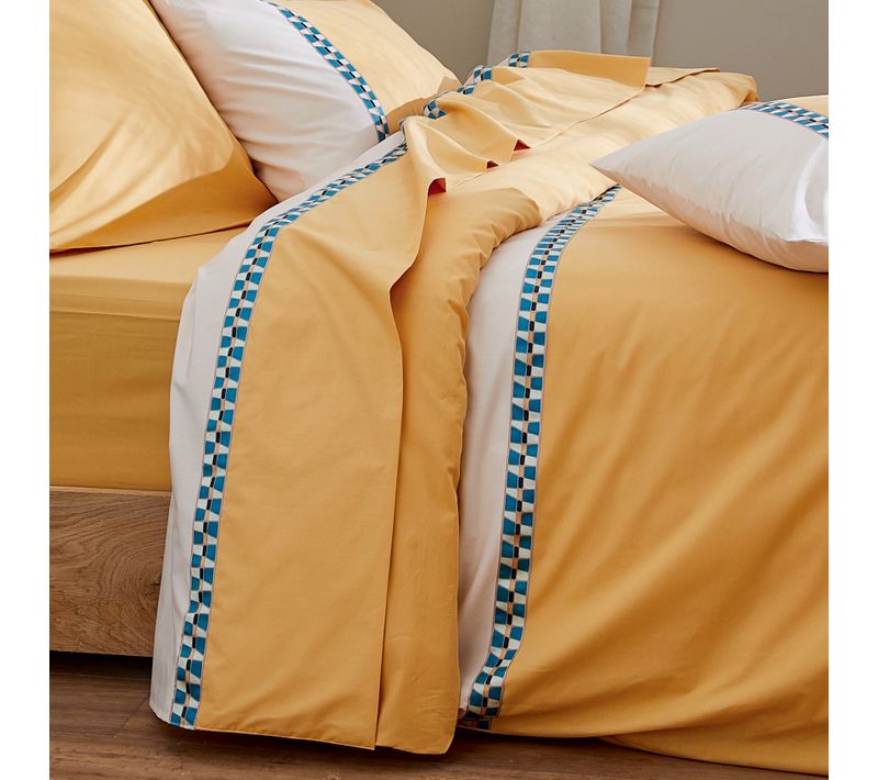Housse De Couette Percale Avec Galon - 300x240 Cm - Jaune