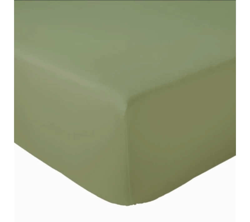 Drap Housse Uni Bonnet 30 Cm 100% Coton - 90x190 Cm - Vert