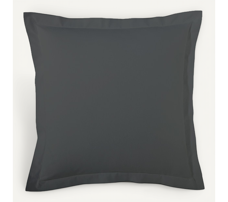 Taie D’oreiller Percale De Coton Made In France - 65x65 Cm - Gris Anthracite
