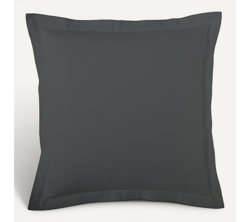Taie D’oreiller Percale De Coton Made In France - 50x70 Cm - Gris Anthracite