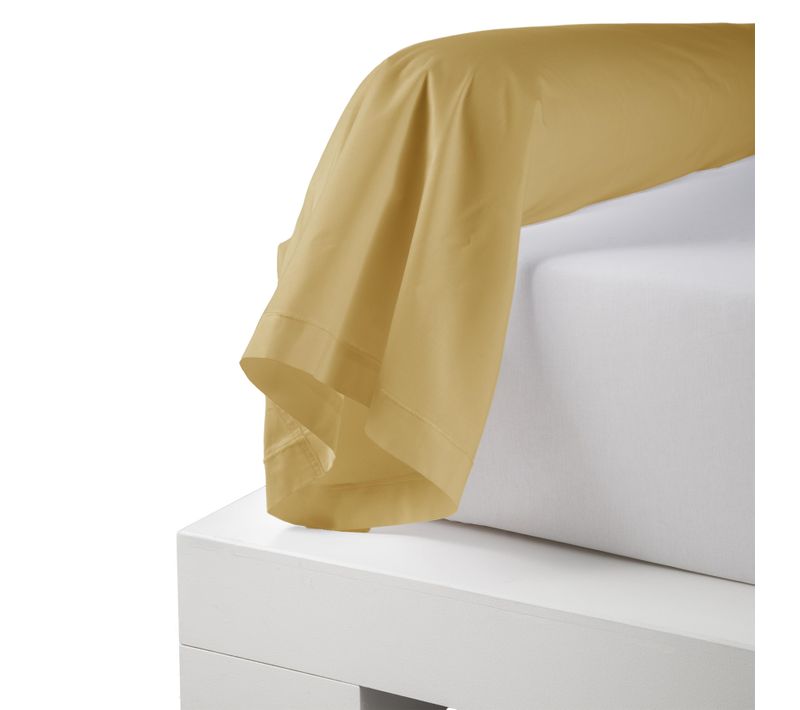 Taie De Traversin Percale De Coton Piquée Unie - 86x140 Cm - Ambre