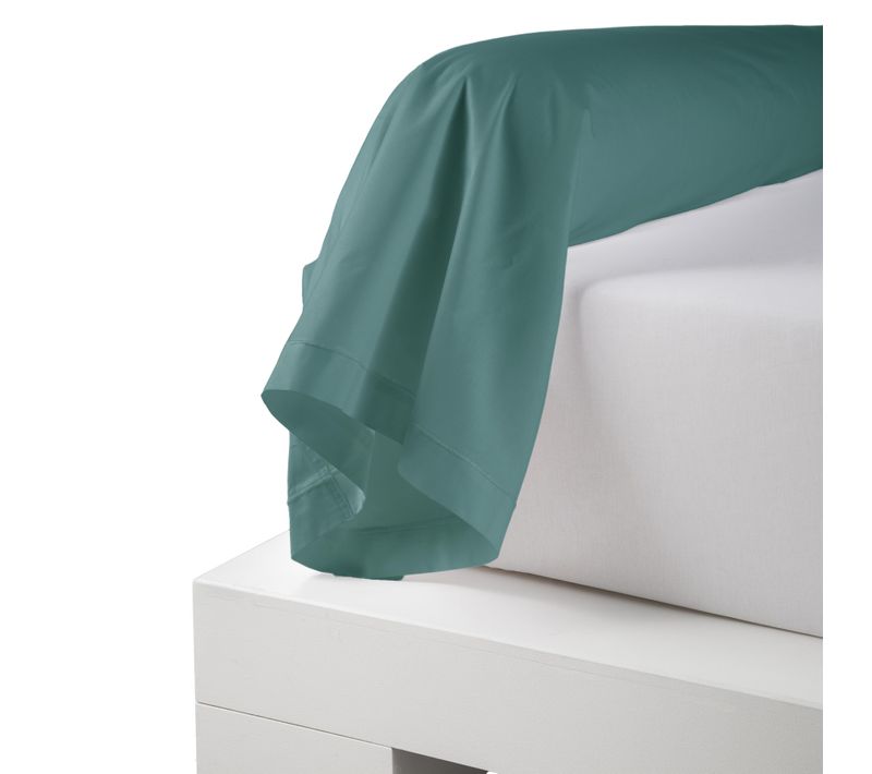 Taie De Traversin Percale De Coton Piquée Unie - 86x240 Cm - Vert Emeraude