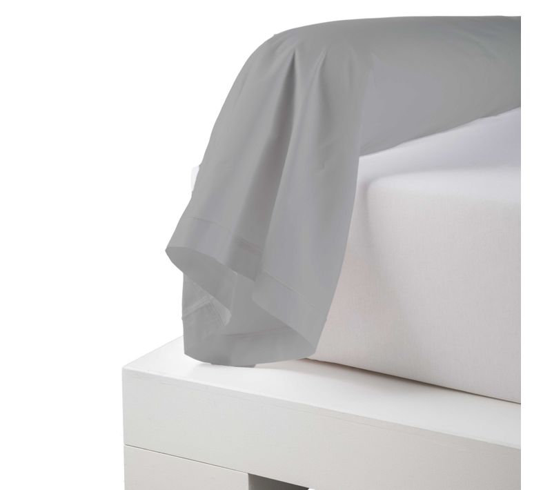 Taie De Traversin Percale De Coton Piquée Unie - 86x140 Cm - Gris Clair