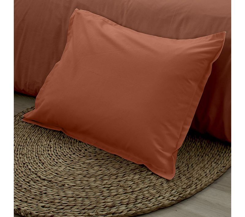 Taie D'oreiller En 100% Coton Biologique - 65x65 Cm - Terracotta