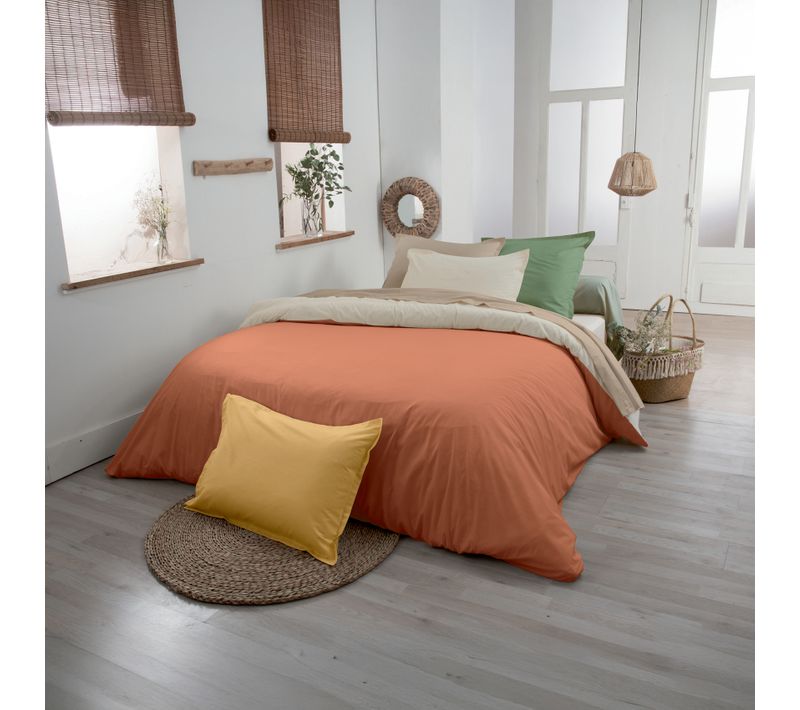 Housse De Couette En Coton Biologique - 140x200 Cm - Terracotta