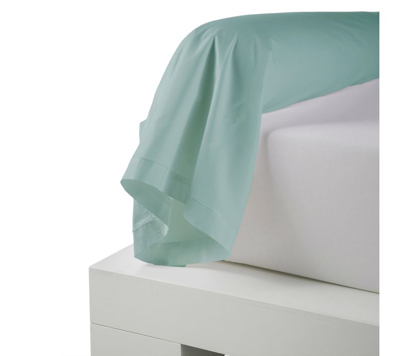 Taie De Traversin Percale De Coton Piquée Unie - 86x190 Cm - Turquoise