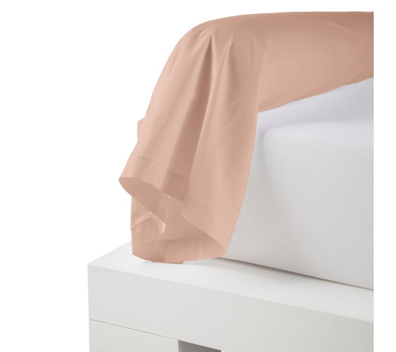 Taie De Traversin Percale De Coton Piquée Unie - 86x190 Cm - Pêche