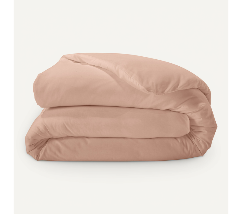 Housse De Couette Unie En Percale De Coton - 140x200 Cm - Pêche