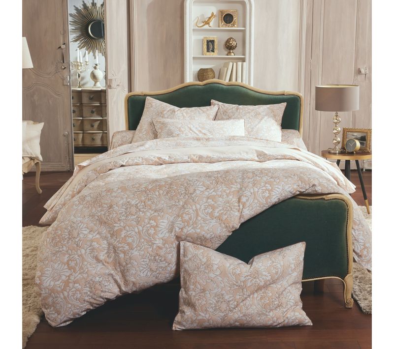 Parure De Lit Percale Palazzo Beige 240x220 Cm