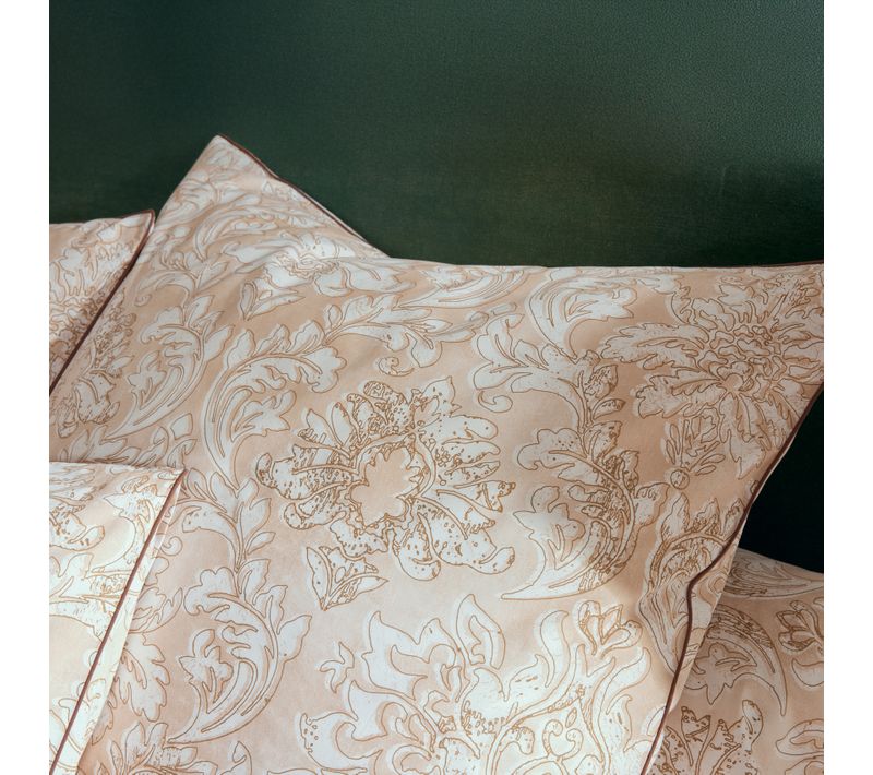 Taie De Traversin Percale De Coton Ornemental Classique - 86x240 Cm - Beige