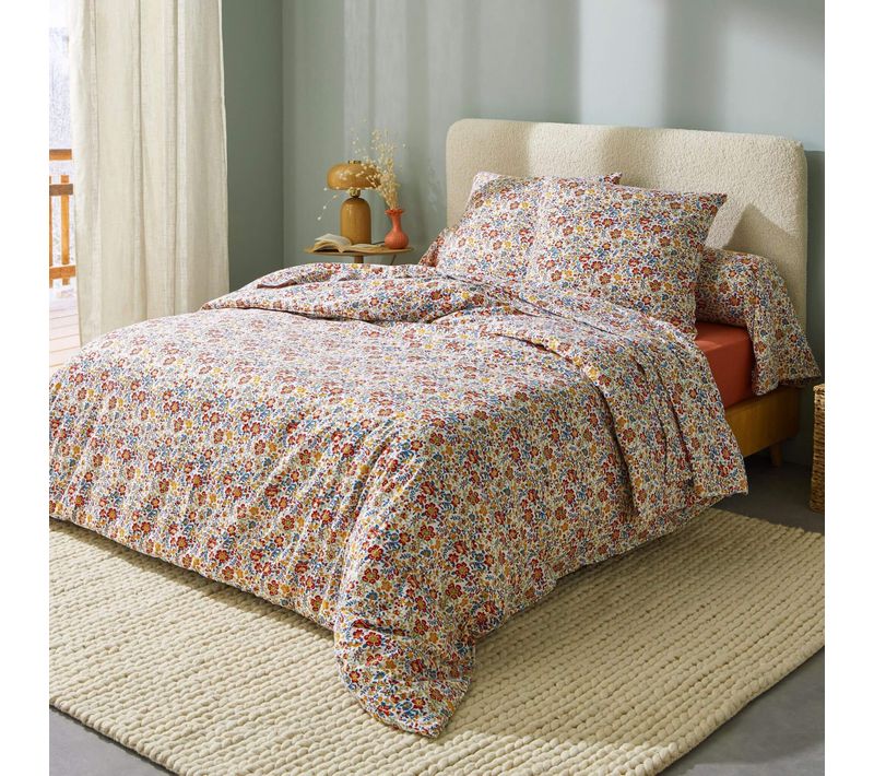Parure De Lit Flanelle À Fleurs Jeanne 240x220 Cm