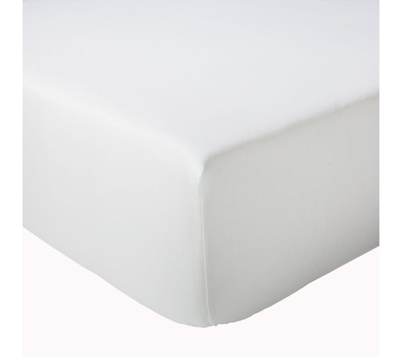Drap-housse Uni En Satin De Coton - 160x200 Cm - Blanc