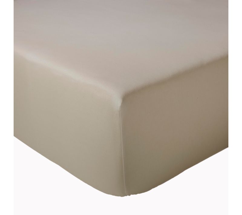 Drap-housse Uni En Satin De Coton - 180x200 Cm - Naturel