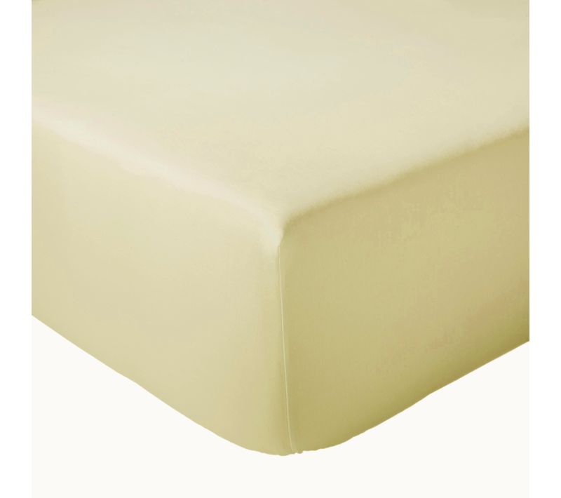 Drap-housse Uni En Satin De Coton - 180x200 Cm - Vert Tilleul
