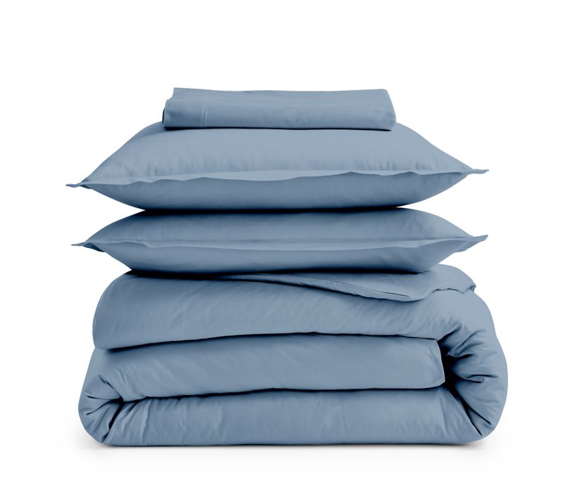 Drap Plat En 100% Coton Biologique - 280x300 Cm - Bleu