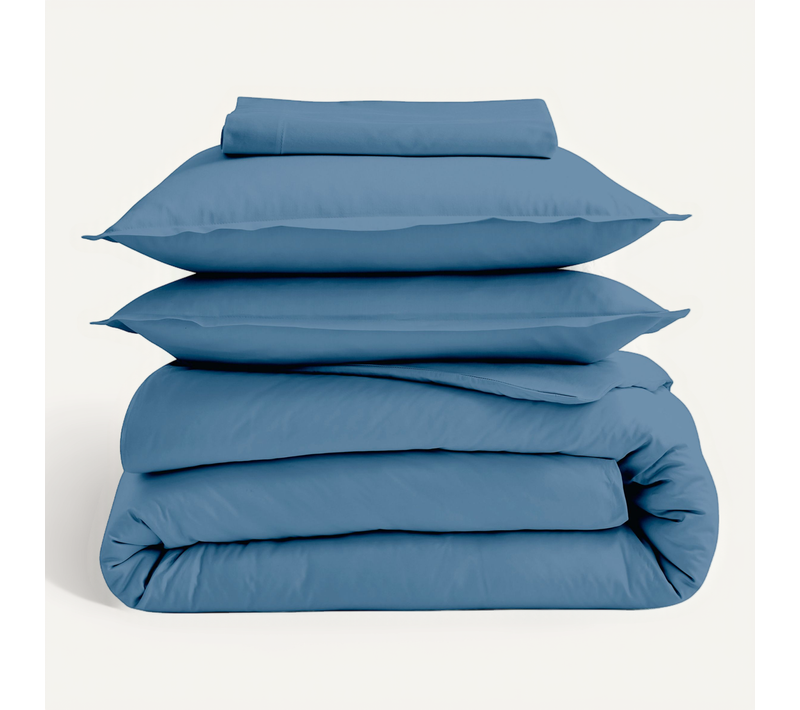 Drap-housse Percale De Coton Uni Bonnet 30 Cm - 160x200 Cm - Ardoise