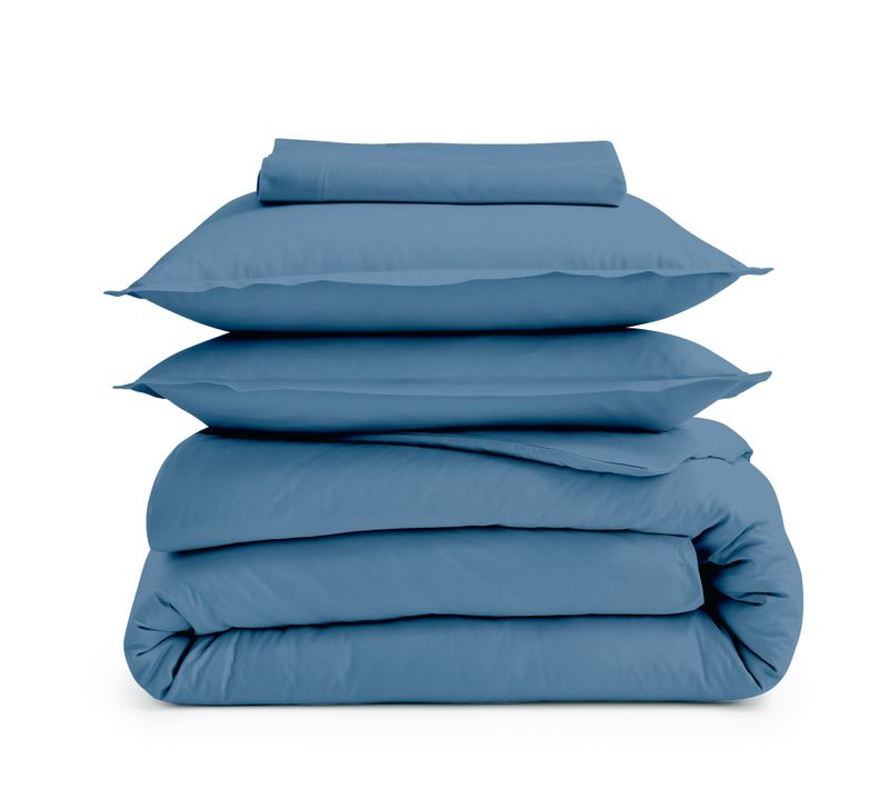Drap-housse Percale De Coton Uni Bonnet 30 Cm - 180x200 Cm - Ardoise