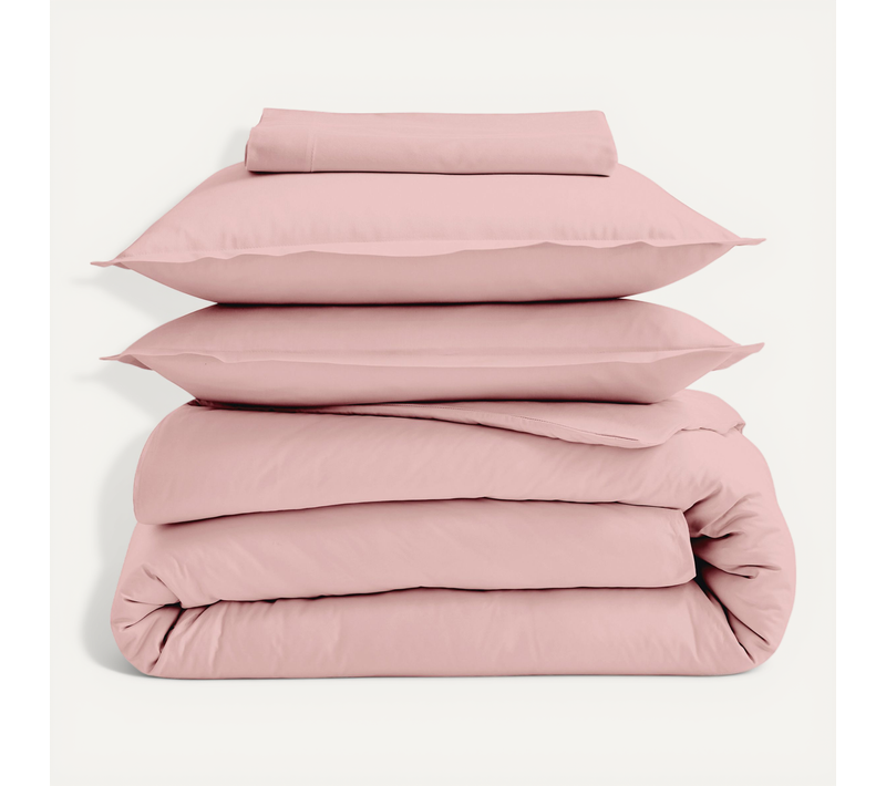 Drap Plat Piqué Uni En Percale De Coton - 240x310 Cm - Rose