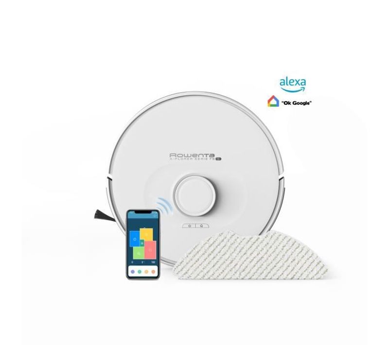 Aspirateur Robot Laveur - Rr8567wh - Laser Ultraprécise - Réglages Personnalisés - X-plorer - Blanc