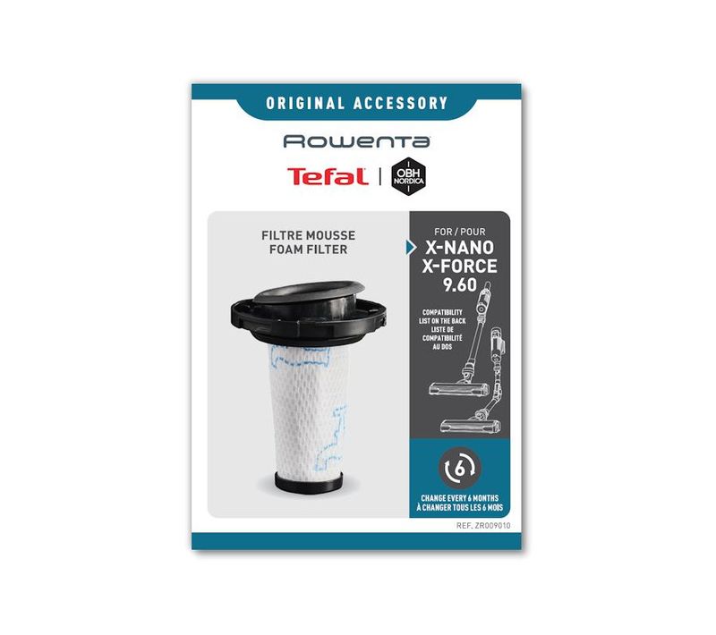 Filtre Mousse Separateur  Zr009010 Pour , X-force Flex 9.60, X-pert 7.60, Xnano Rowenta