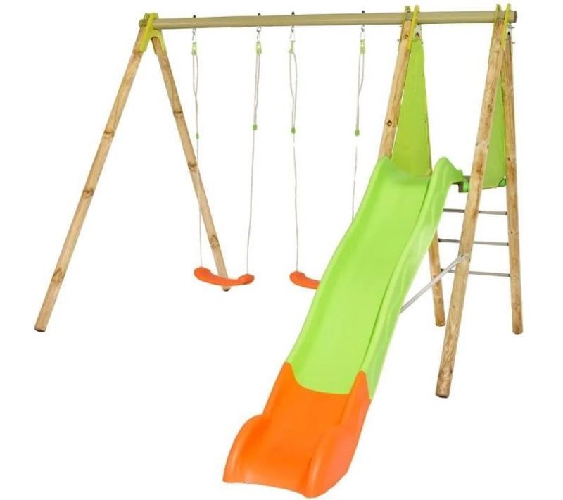 Station De Jeux Bois Poutre Métal 2,30 M Techwood Arroba - 4 Enfants