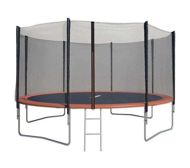 Trampoline Rond 366 Cm Avec Filet De Sécurité 180 Cm Et Échelle