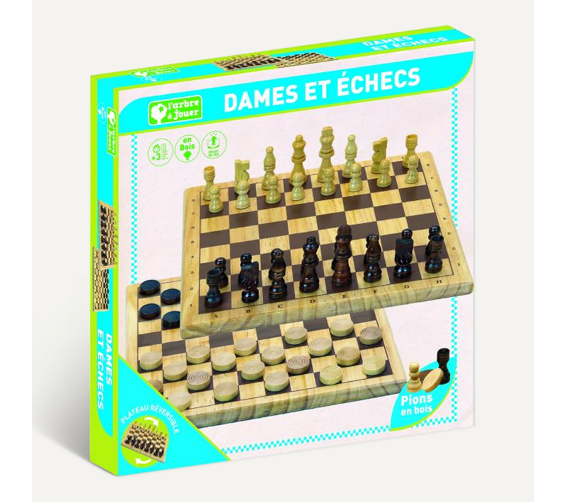 Jeux De Dames Et D'echecs En Bois