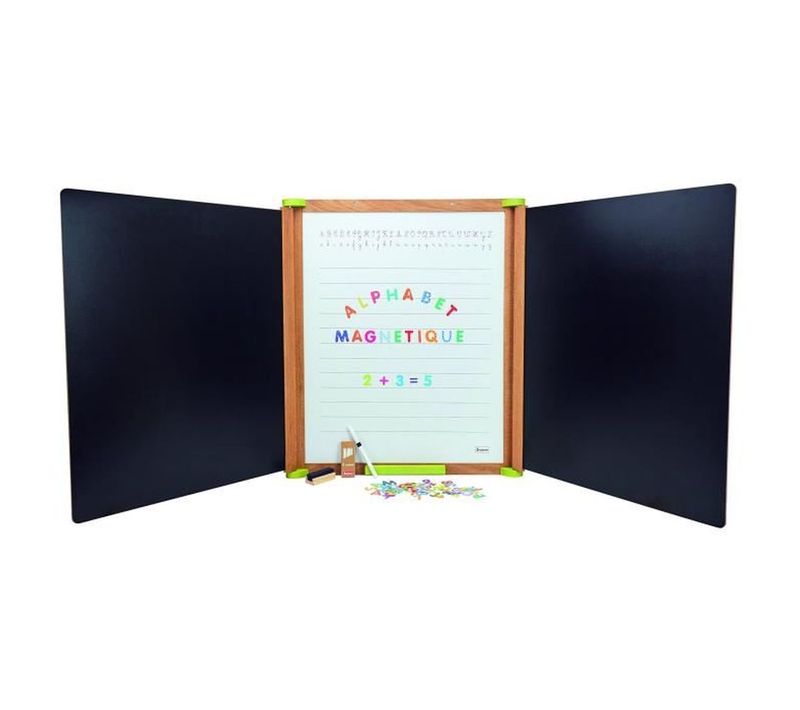 Grand Tableau Triptyque Magnétique En Bois - 153 X 66 Cm, 3 Surfaces