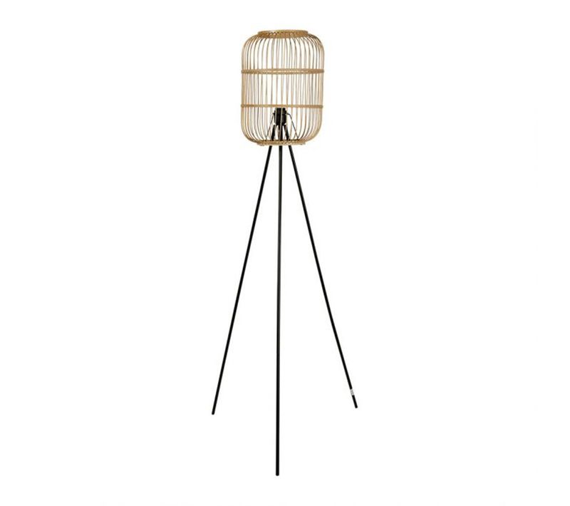 Lampadaire Trépied Métal Et Bambou Hanoï Ostaria