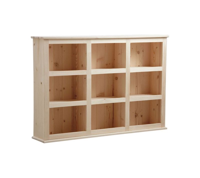 Bibliothèque En Bois Brut 9 Cases