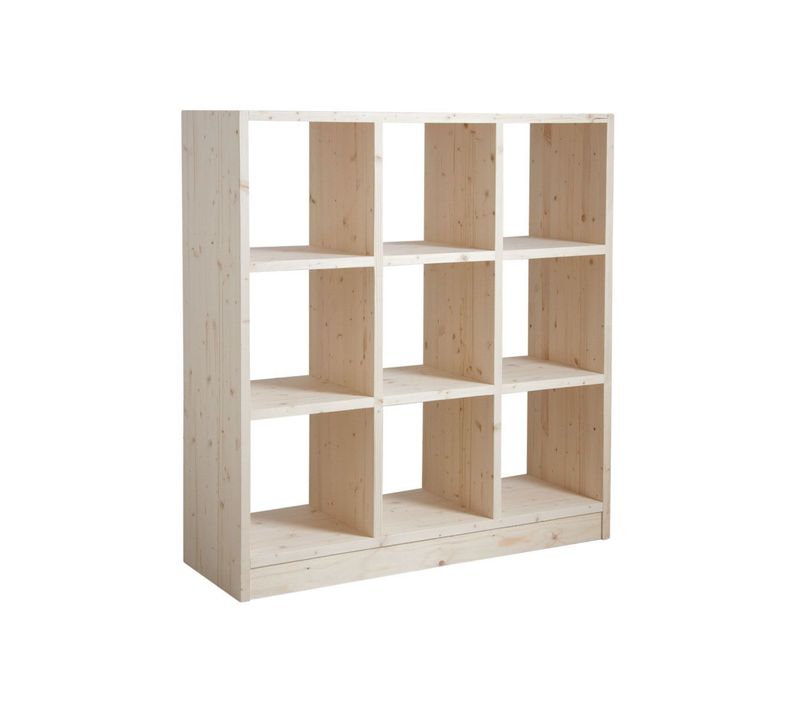 Bibliothèque 9 Cases En Épicéa Brut