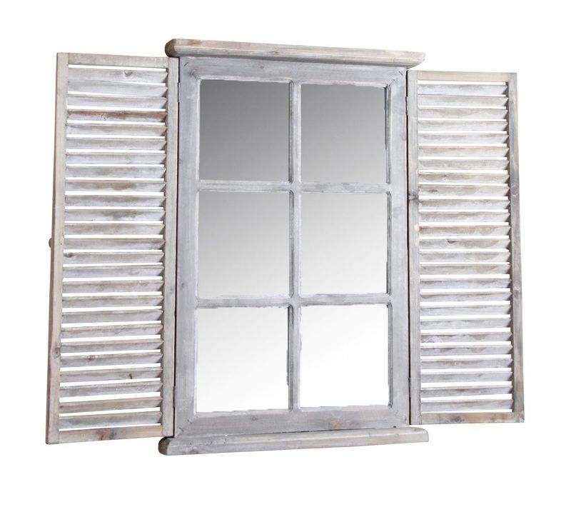 Miroir En Bois Teinté Vieilli 87 X 7 X 71 Cm