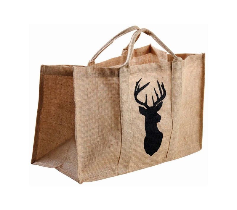 Sac à Bûches En Jute Naturel - Cerf Noir