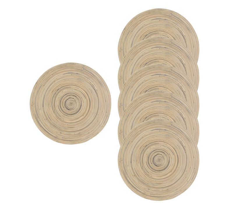 Sets De Table En Bambou Naturel Et Noir (lot De 6)