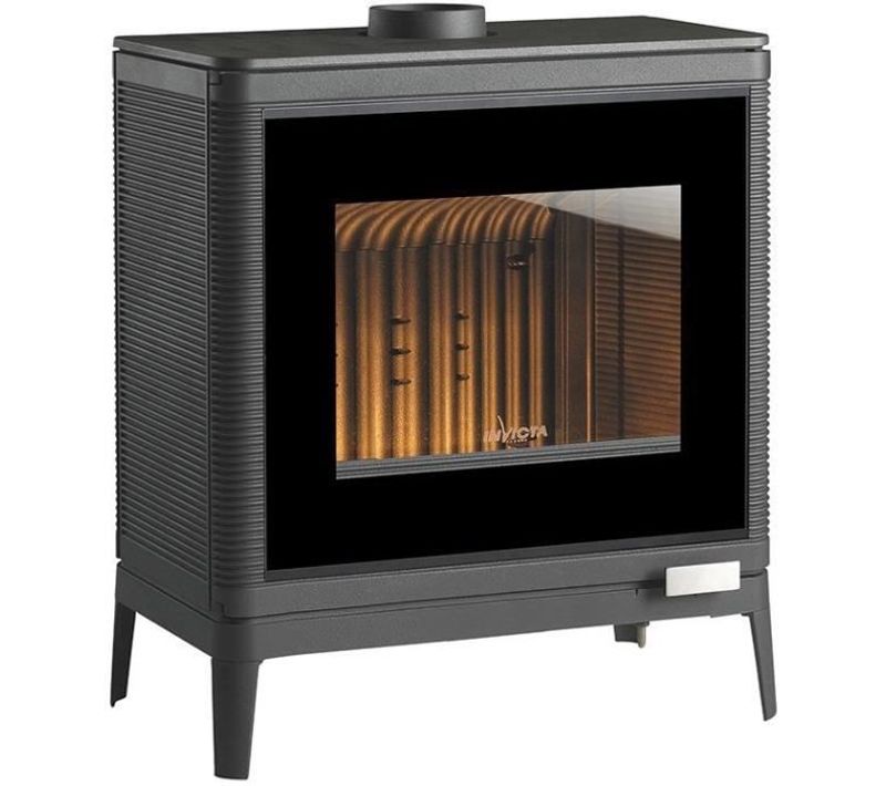 Poele à Bois - Invicta Kazan Grand Angle - 9 Kw - Bûches 58 Cm
