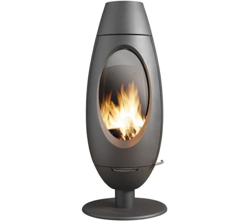 Poele à Bois - Invicta Ode - 10 Kw - Fonte - Bûches 25 Cm