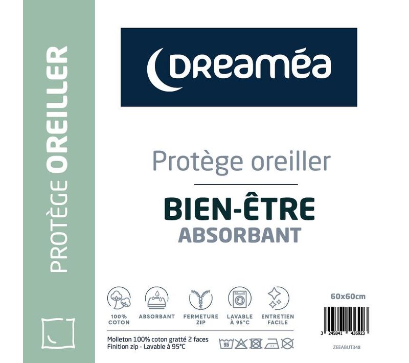 Protège oreiller 60x60 cm DREAMEA BIEN-ETRE