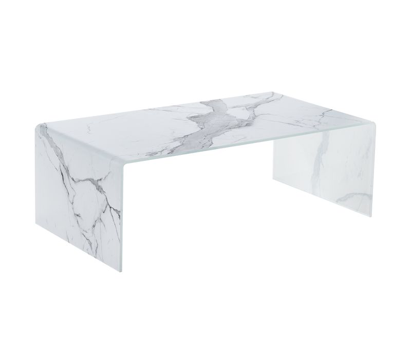 Table basse MARBLE Effet marbre blanc