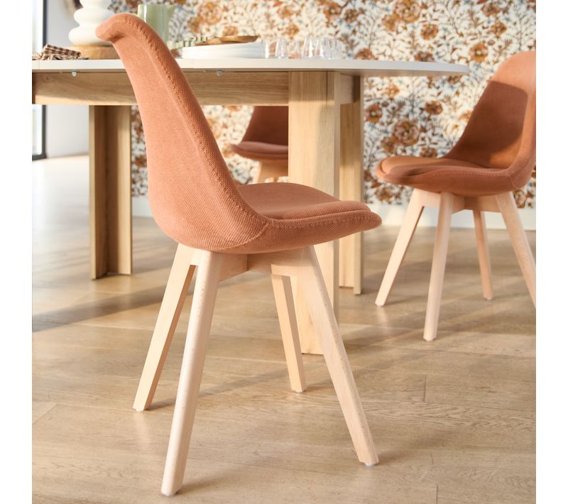 Chaise tissu NORVEGE Terracotta