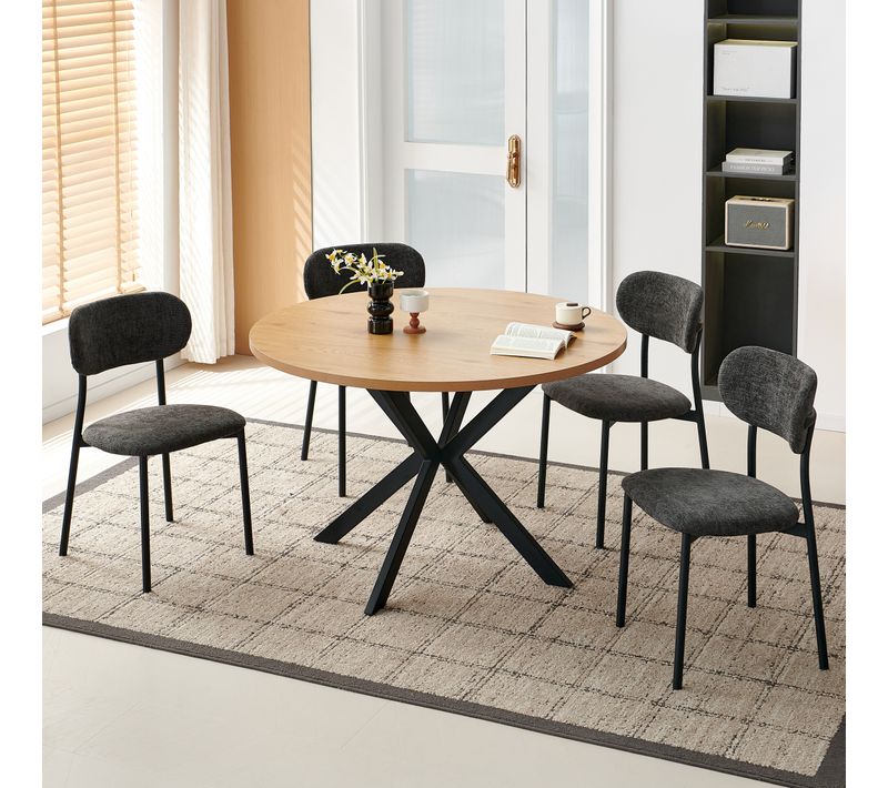Table L. 120 cm BONNIE Imitation chêne / Noir