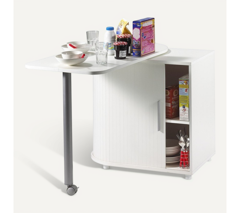 Table Pivotante Et Rangement De Cuisine Blanc