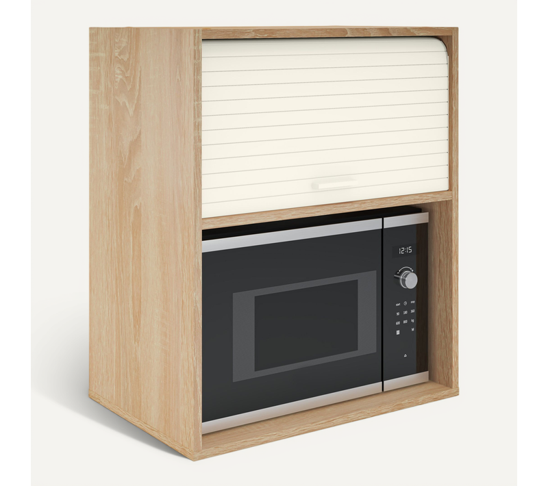Meuble De Rangement Pour Micro-ondes à Suspendre Ou à Poser, L.60 Cm X Ht. 72 Cm X P. 40 Cm