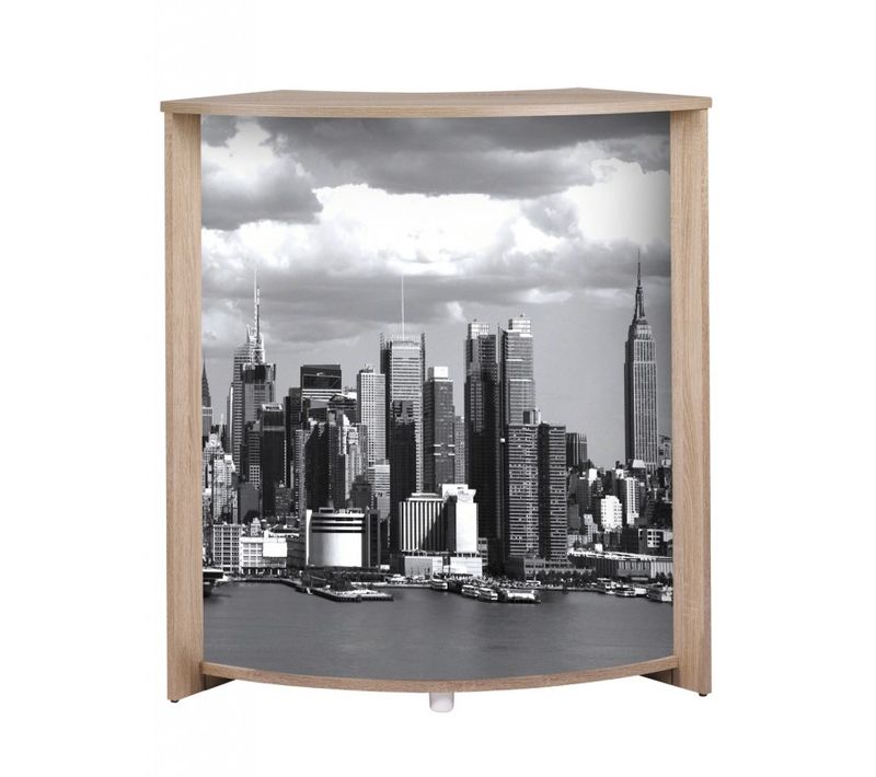 Meuble-comptoir Bar Chêne 3 Niches 96,7 X 104,8 X 44,9 Cm - Coloris: Manhattan 508