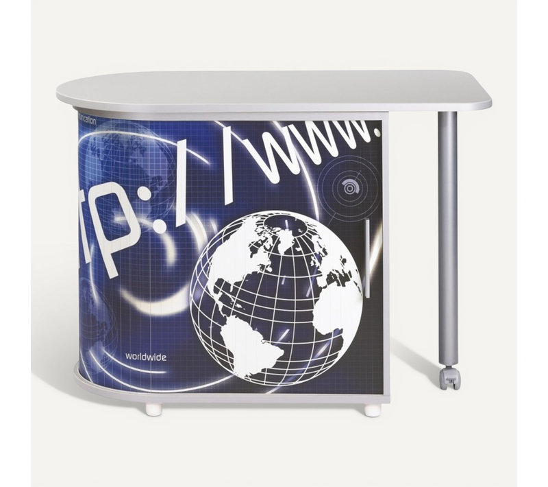 Bureau Informatique Alu Table Pivotante Et Rangement L 77 H 71.7 P 47 Cm - Coloris: Http 800