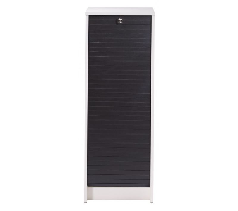 Classeur à Rideau Blanc Rideau Chêne Ou Noir 5 Niches 37,8 X 103,8 X 38,4 Cm - Coloris: Noir