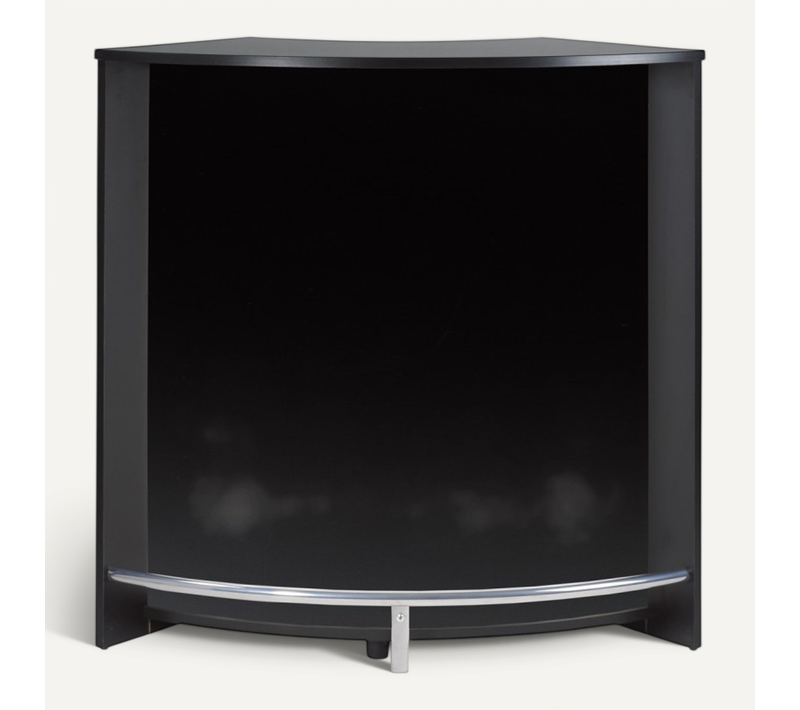 Meuble Bar Comptoir 2 Etagères Repose-pieds Métal 106,9 X 104,8 X 53,3 Cm - Coloris: Noir