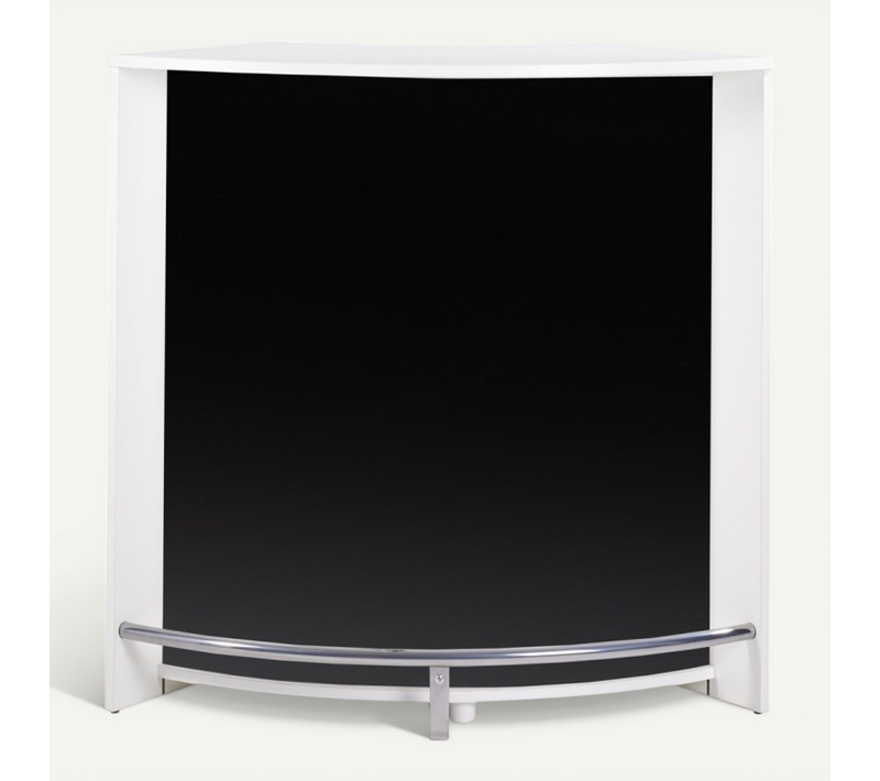 Meuble Bar Comptoir 2 Etagères Repose-pieds Métal 106,9 X 104,8 X 53,3 Cm - Coloris: Blanc