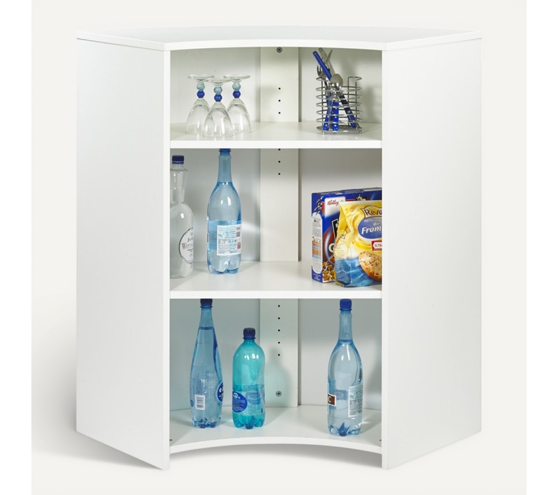 Meuble Bar Comptoir Cuisine Blanc 107 Cm - Coloris: Capitons Rouges 922