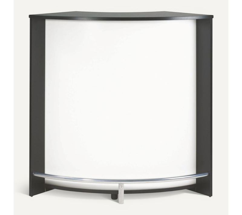 Meuble Comptoir Bar Noir 3 Niches Repose-pieds Métal 106,9 X 104,8 X 53,3 Cm - Coloris: Blanc