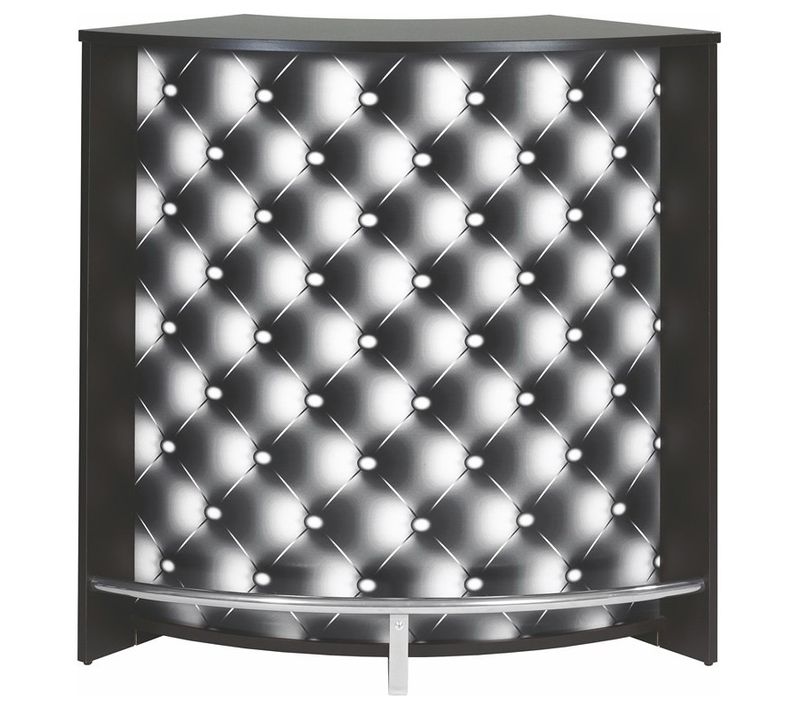 Meuble Comptoir Bar Noir 3 Niches Repose-pieds Métal 106,9 X 104,8 X 53,3 Cm - Coloris: Capitons 911